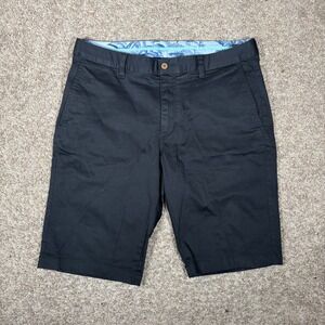 Tommy Bahama Mens Black Flat Front Chino Shorts Size 33 Golf Beach